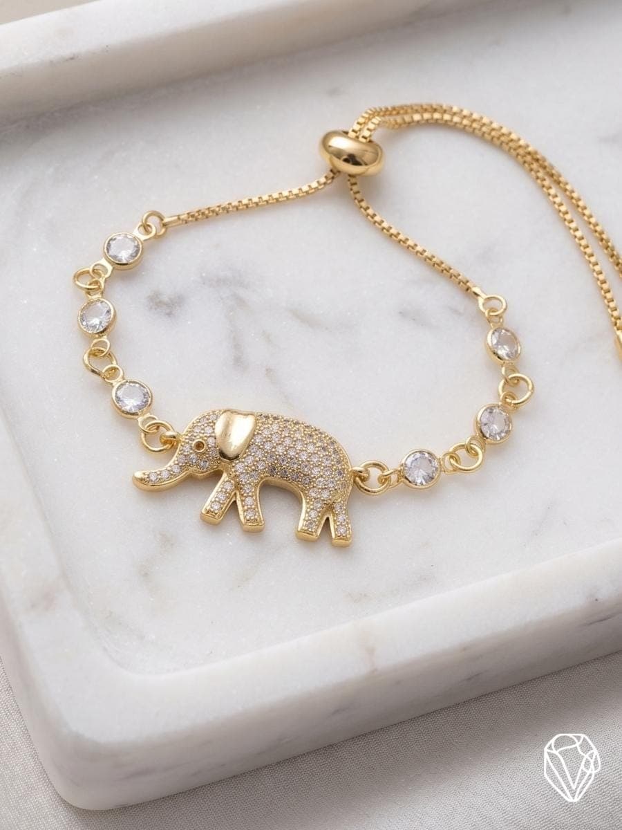 Pulsera Elefante Brillo — Oro Laminado Americano | Varelis Joyería