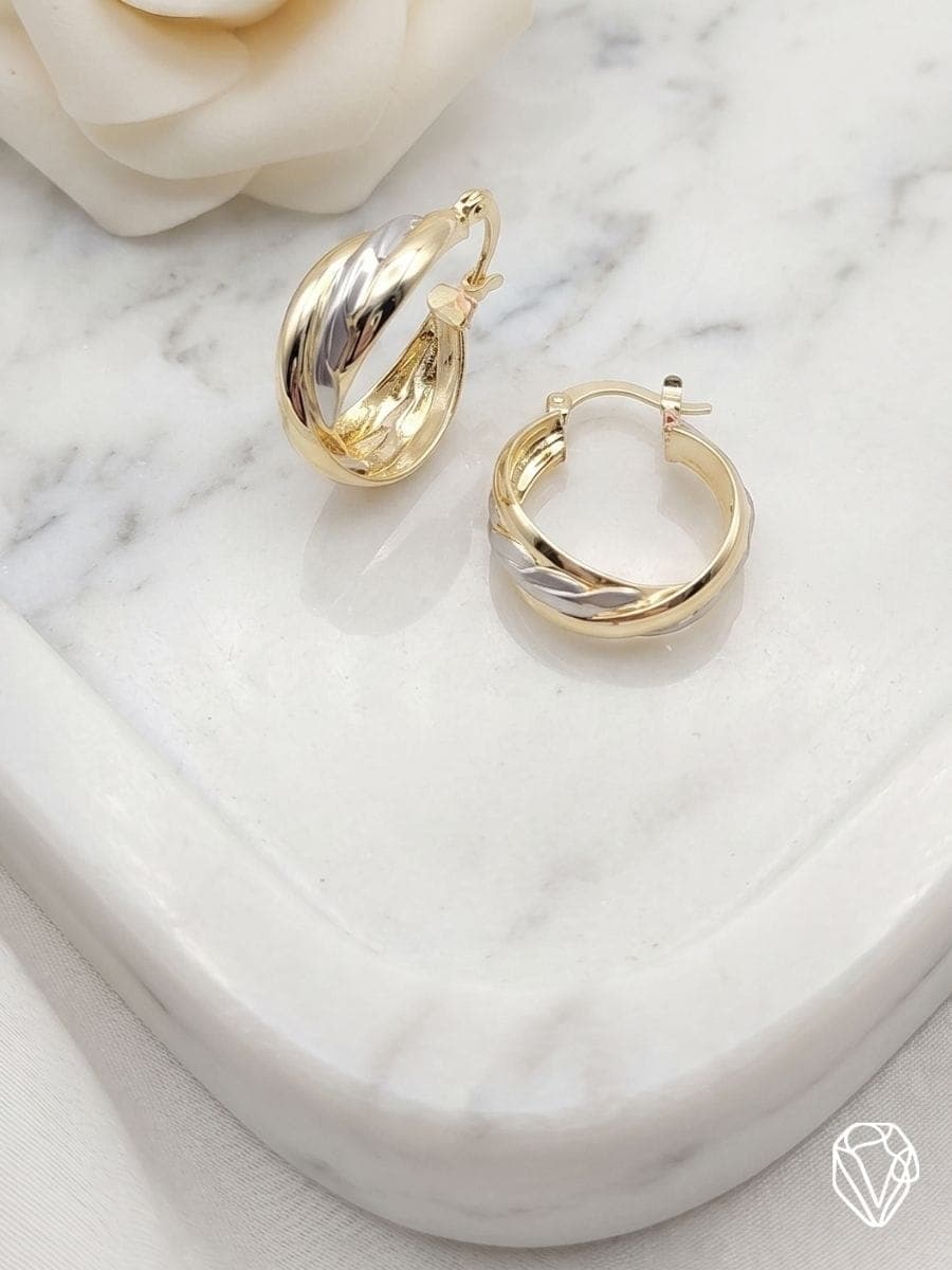 Aretes Argolla Duo — Oro Laminado Americano | Varelis