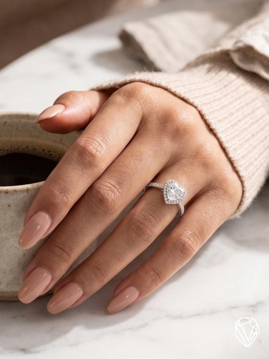 Anillo Corazon Halo — vista 2