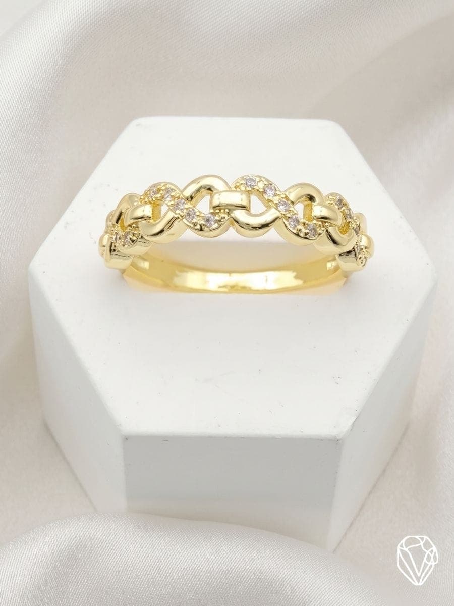 Anillo Eslabon Oro — Oro Laminado Americano | Varelis Joyería