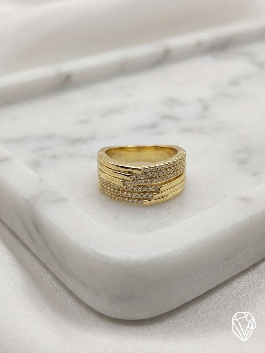 Anillo Multibanda Oro — Oro Laminado Americano | Varelis Joyería
