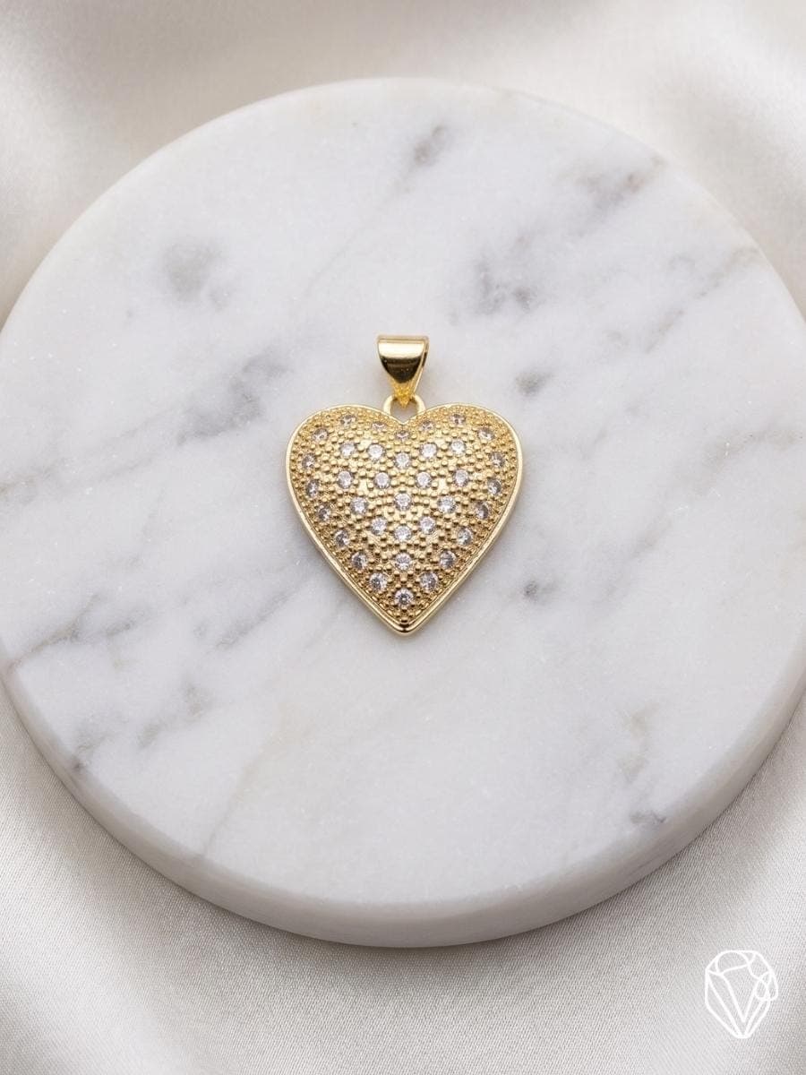 Dije Corazón "Eternal Pavé" — Oro Laminado Americano | Varelis