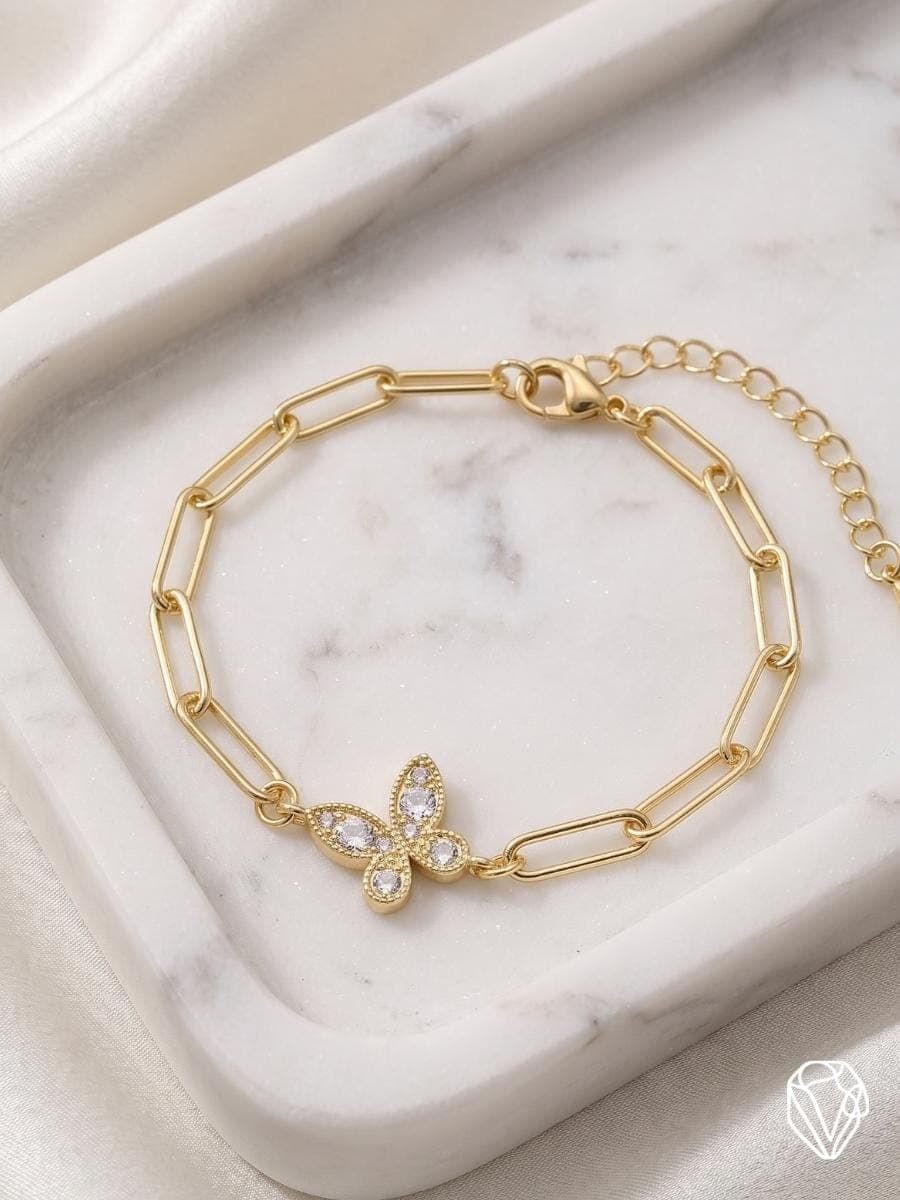 Pulsera Mariposa Clip — Oro Laminado Americano | Varelis Joyería