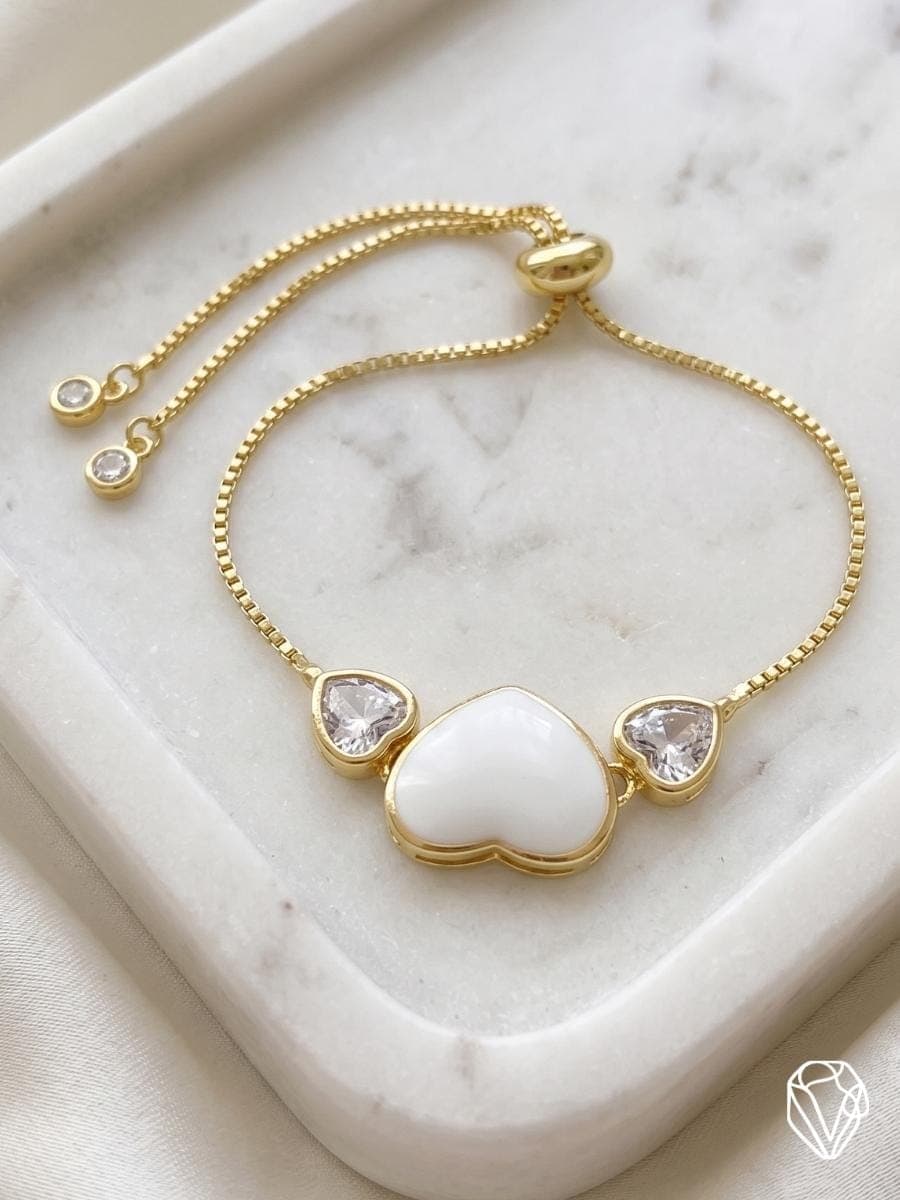 Pulsera Corazon Nacar — Oro Laminado Americano | Varelis Joyería