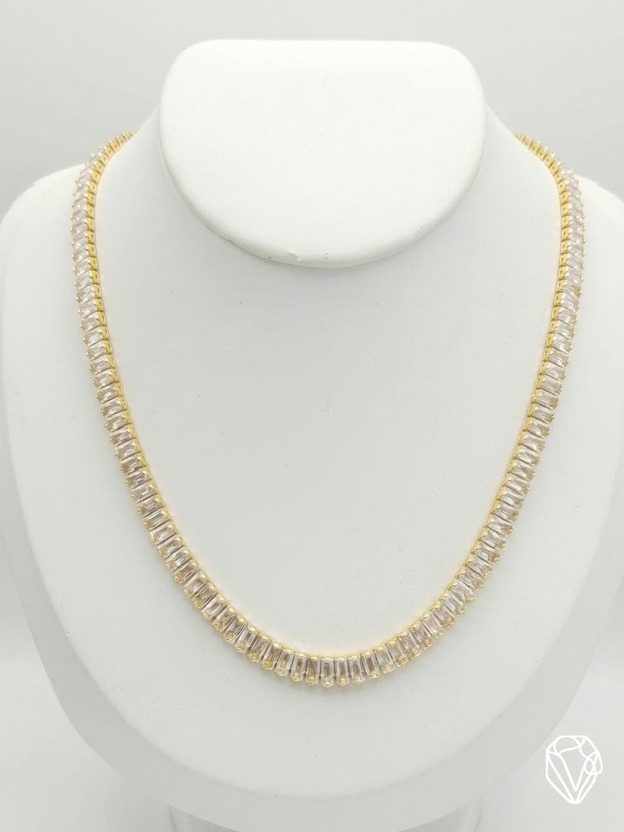Collar Tennis Baguette "Luxe" — Oro Laminado Americano | Varelis