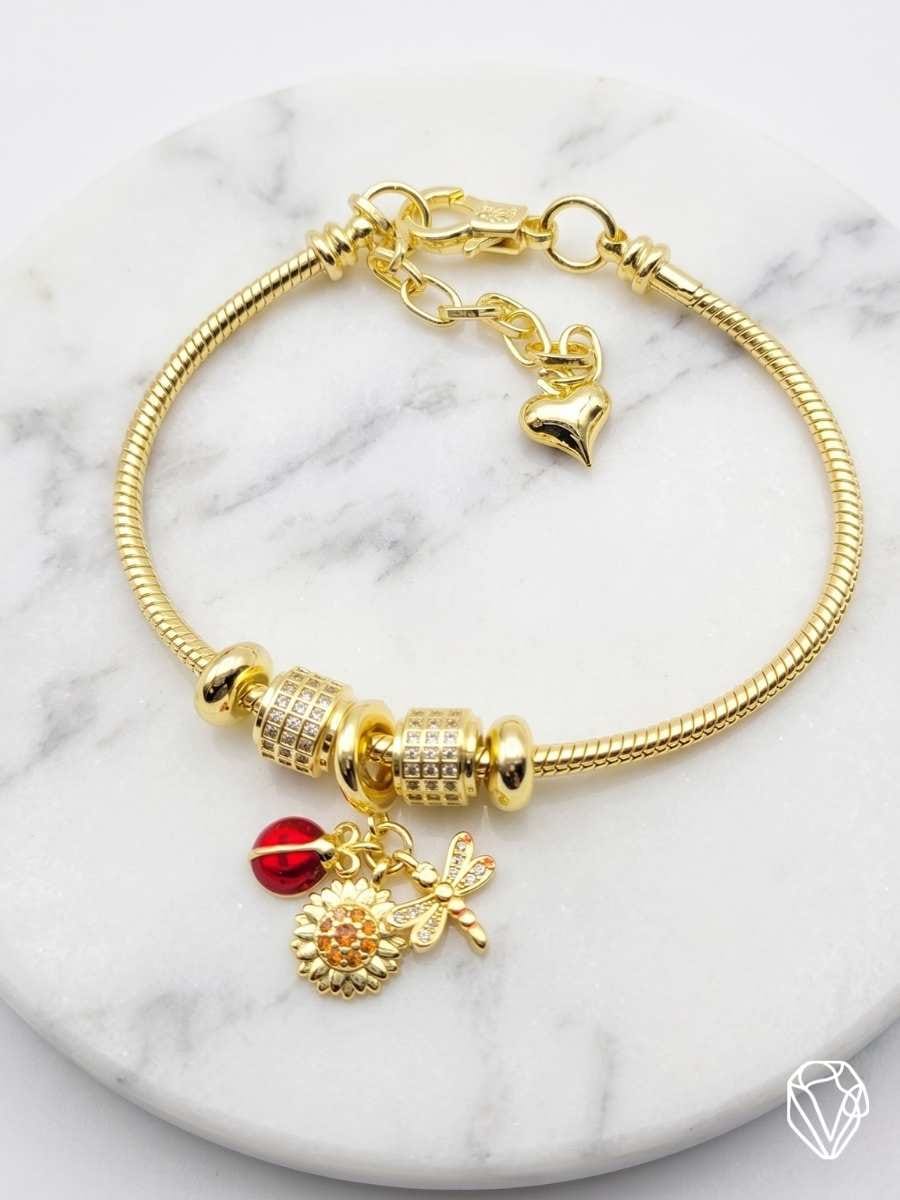 Pulsera Charm Jardín — Oro Laminado Americano | Varelis Joyería