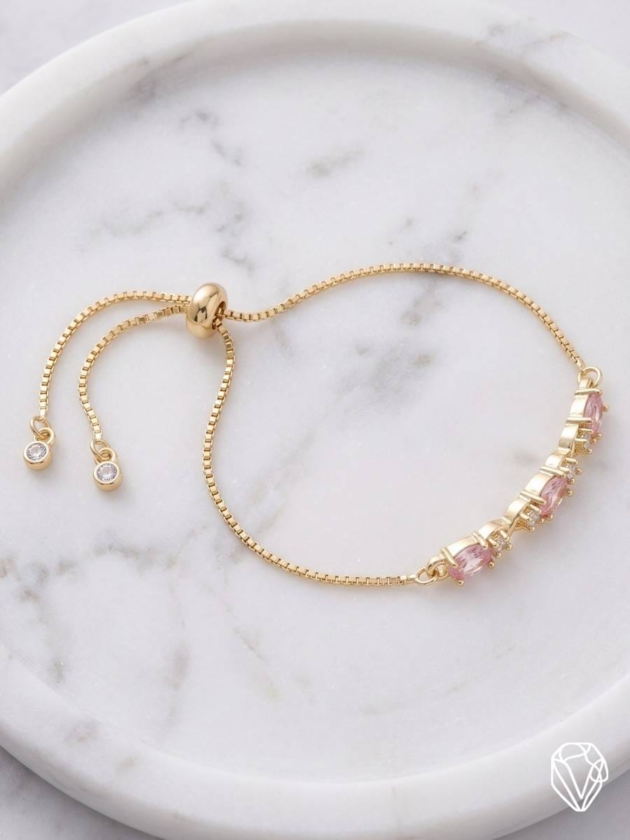 Pulsera Rosa — Oro Laminado Americano | Varelis Joyería