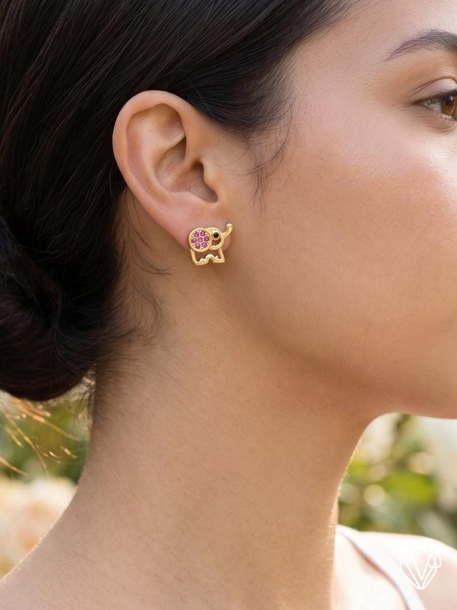 Aretes Elefante Rosa — vista 2