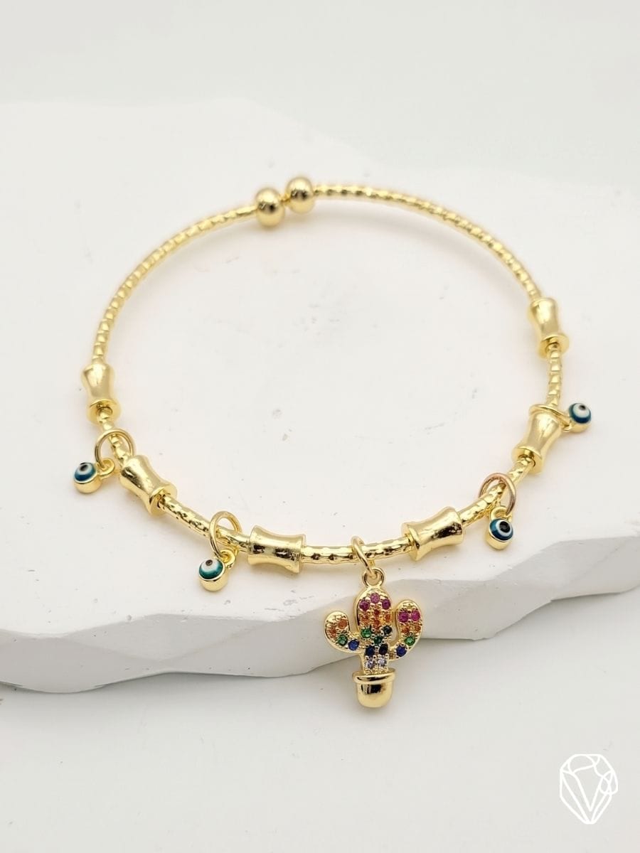 Brazalete Cactus — Oro Laminado Americano | Varelis
