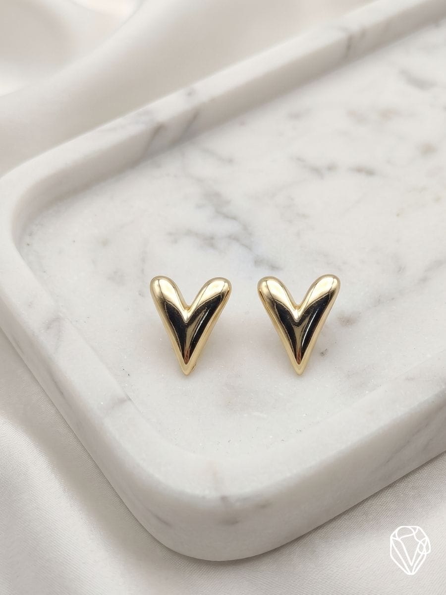 Aretes Corazón Largo