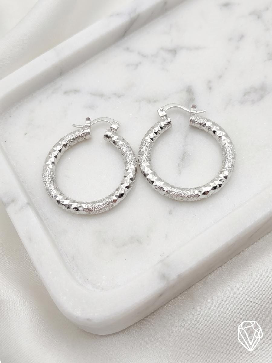 Aretes Argolla Diamantada Grande