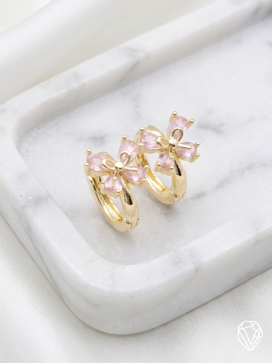 Aretes Moño Rosa