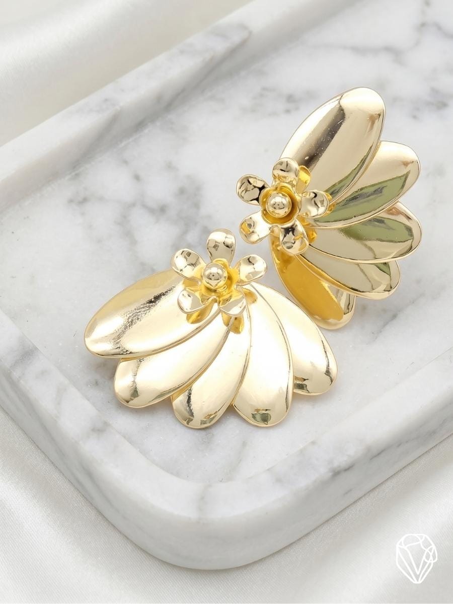 Aretes Abanico — Oro Laminado Americano | Varelis Joyería
