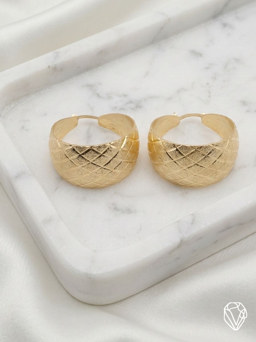 Aretes Argolla Ancha — Oro Laminado Americano | Varelis
