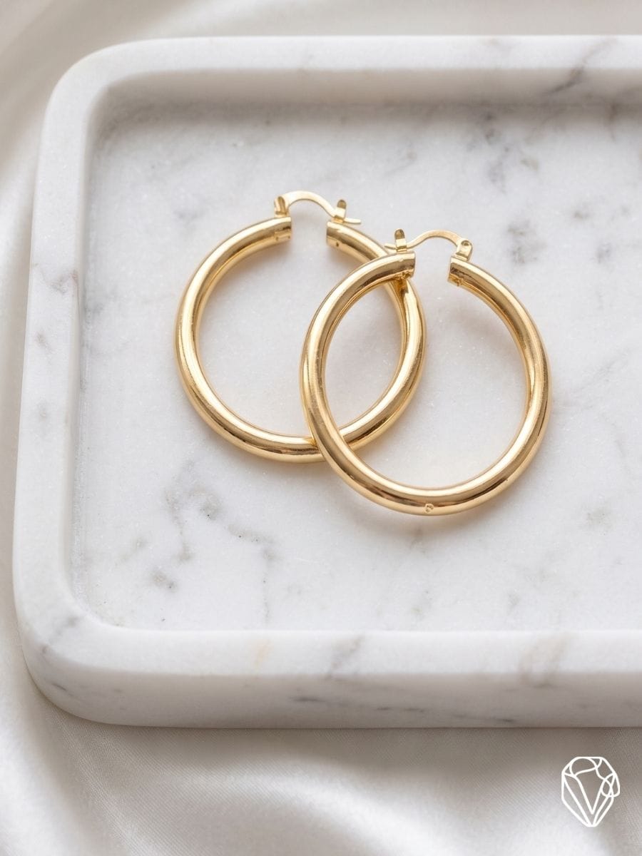 Aretes Argolla Oval Mediana — Oro Laminado Americano | Varelis
