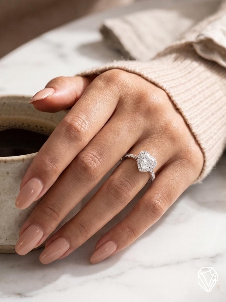 Anillo Corazón Halo — vista 2