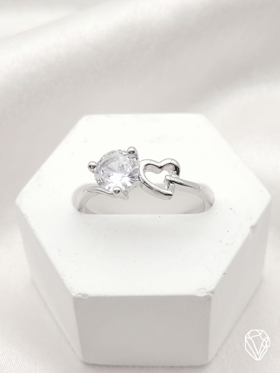 Anillo Ajustable Solitario Corazón