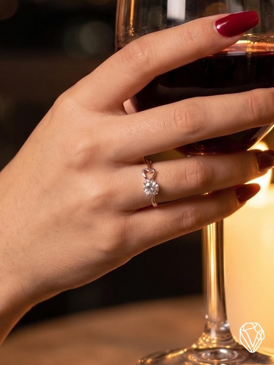 Anillo Ajustable Solitario Corazón — vista 2