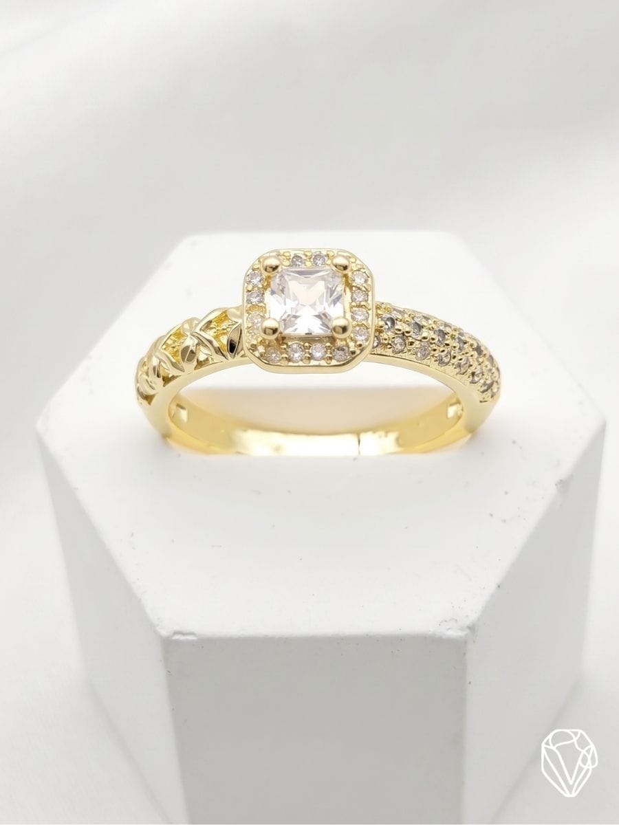 Anillo Halo Filigrana Oro — Oro Laminado Americano | Varelis Joyería
