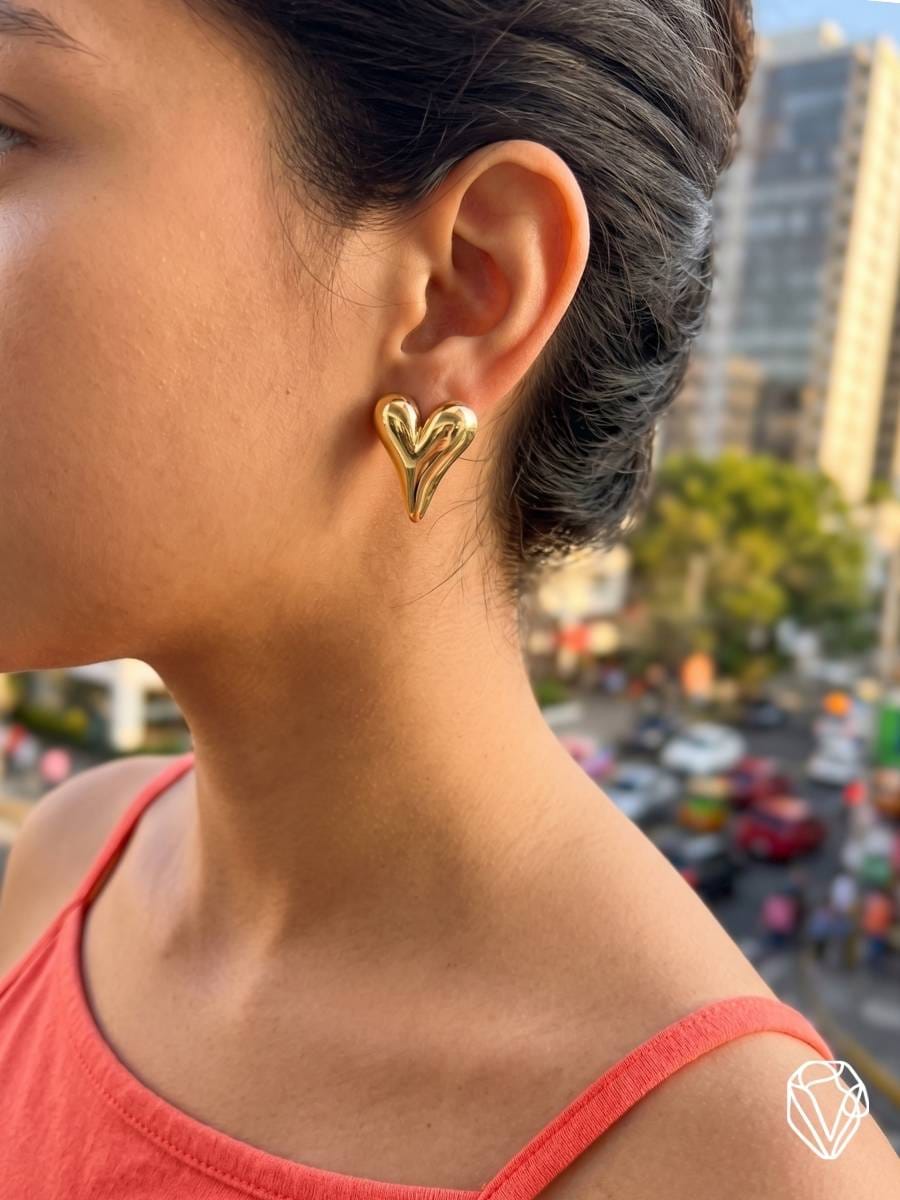 Aretes Corazón — vista 2