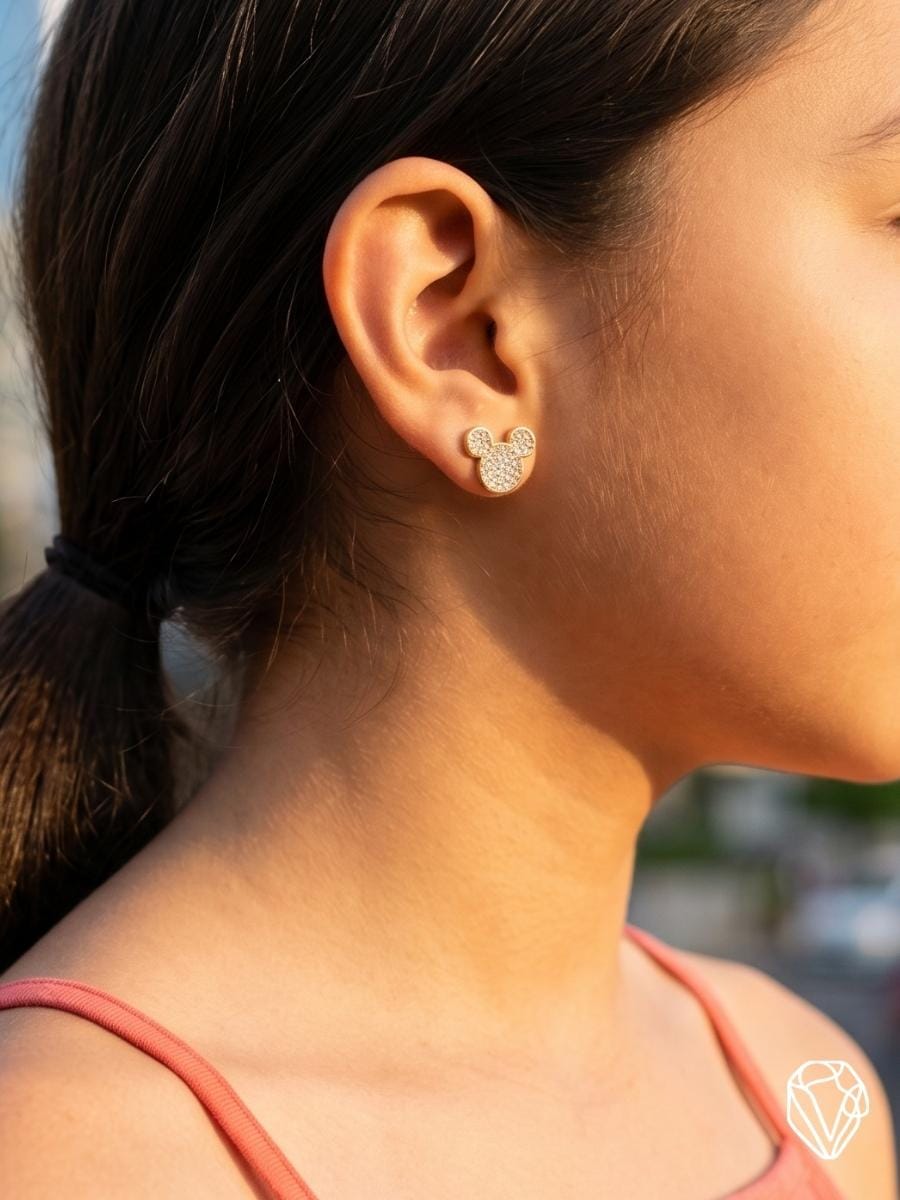Aretes Mickey con Perla — vista 2