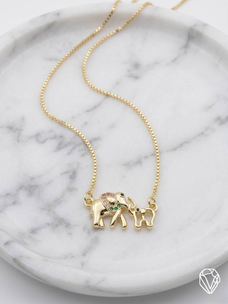 Collar Elefantes — Oro Laminado Americano | Varelis Joyería