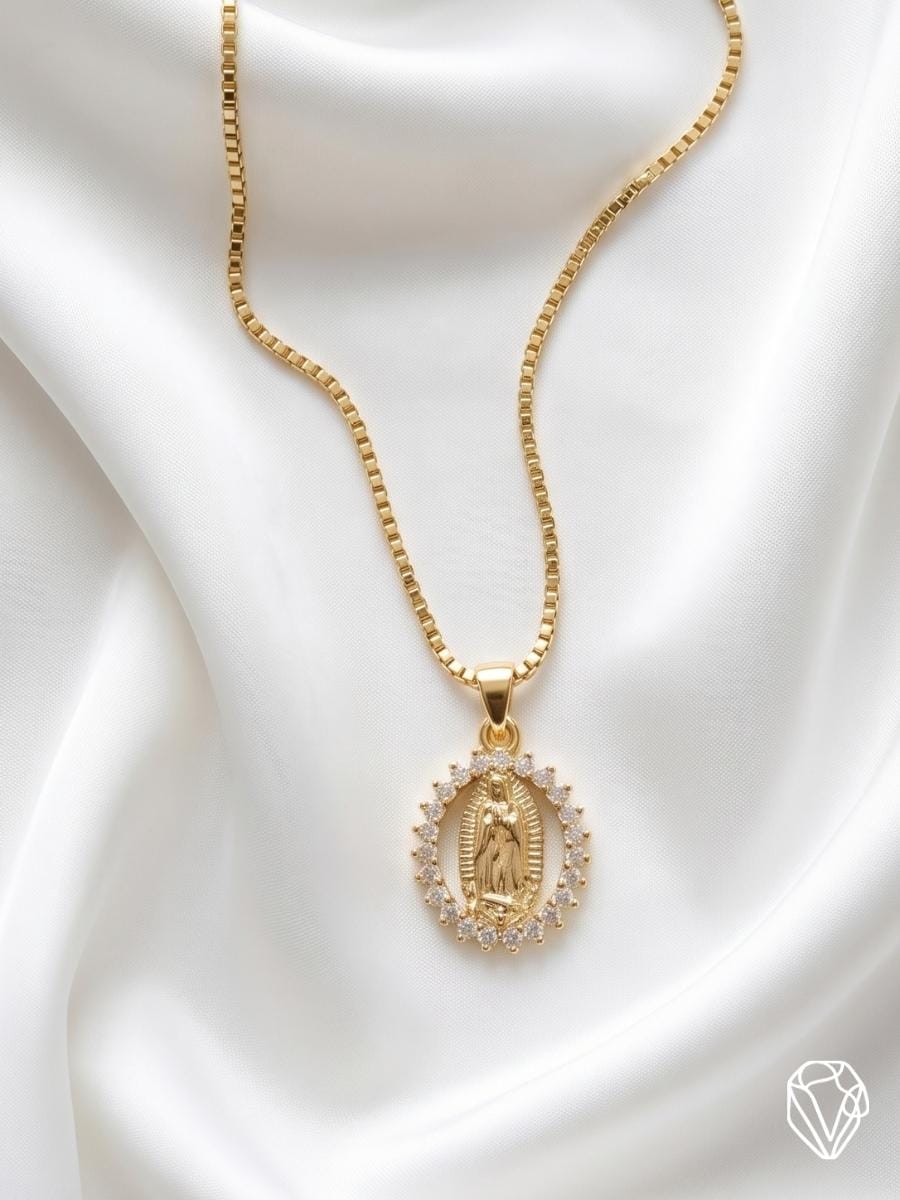 Dije Guadalupe Halo — Oro Laminado Americano | Varelis