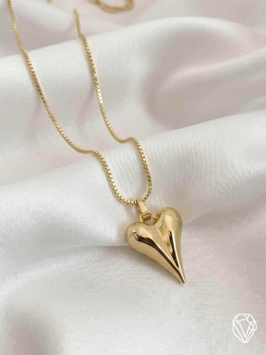 Dije Corazón Volumétrico — Oro Laminado Americano | Varelis
