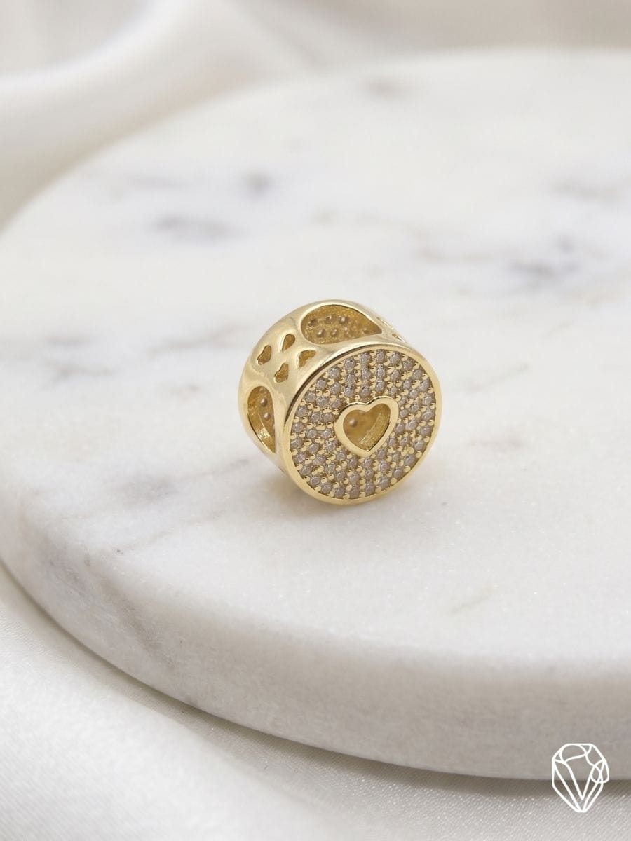 Dije Cilindro Corazón — Oro Laminado Americano | Varelis Joyería