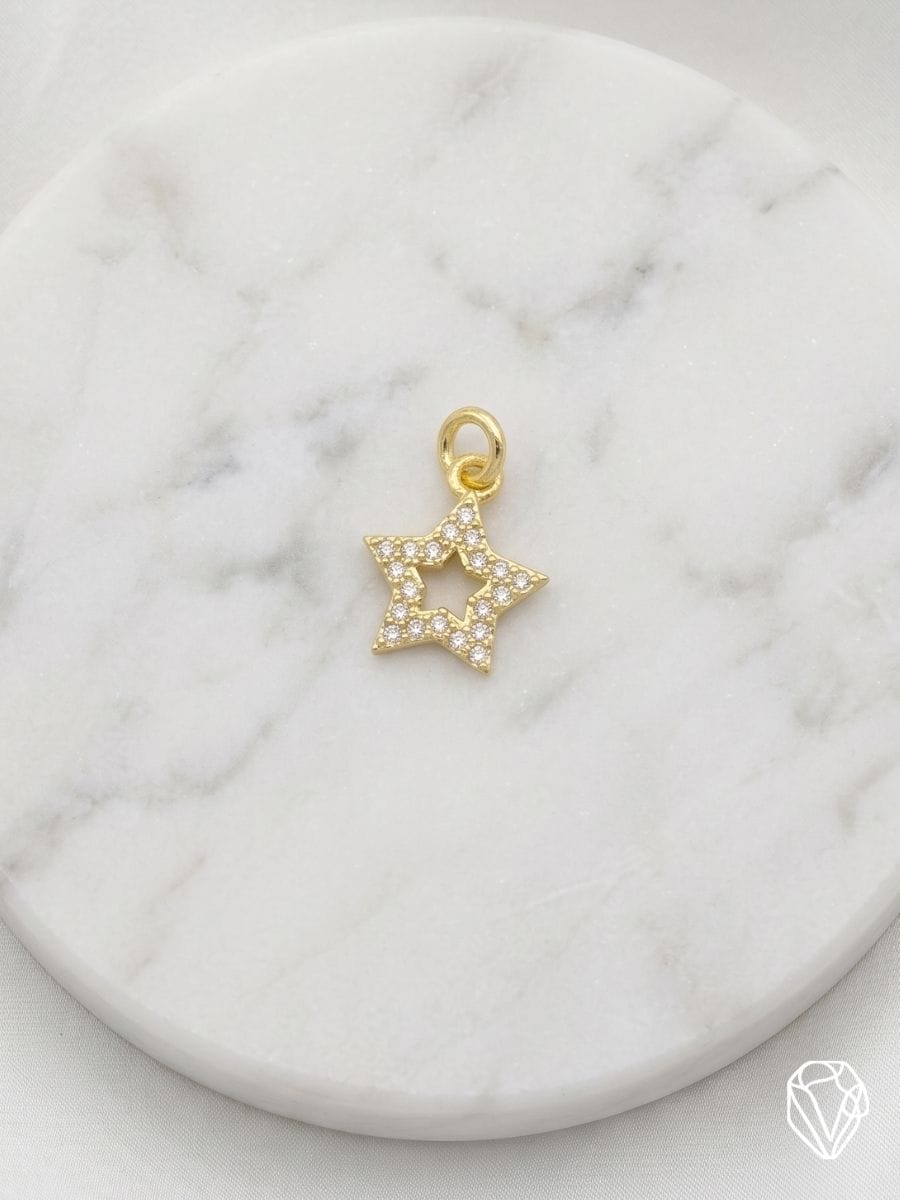 Dije Estrella Calada — Oro Laminado Americano | Varelis Joyería