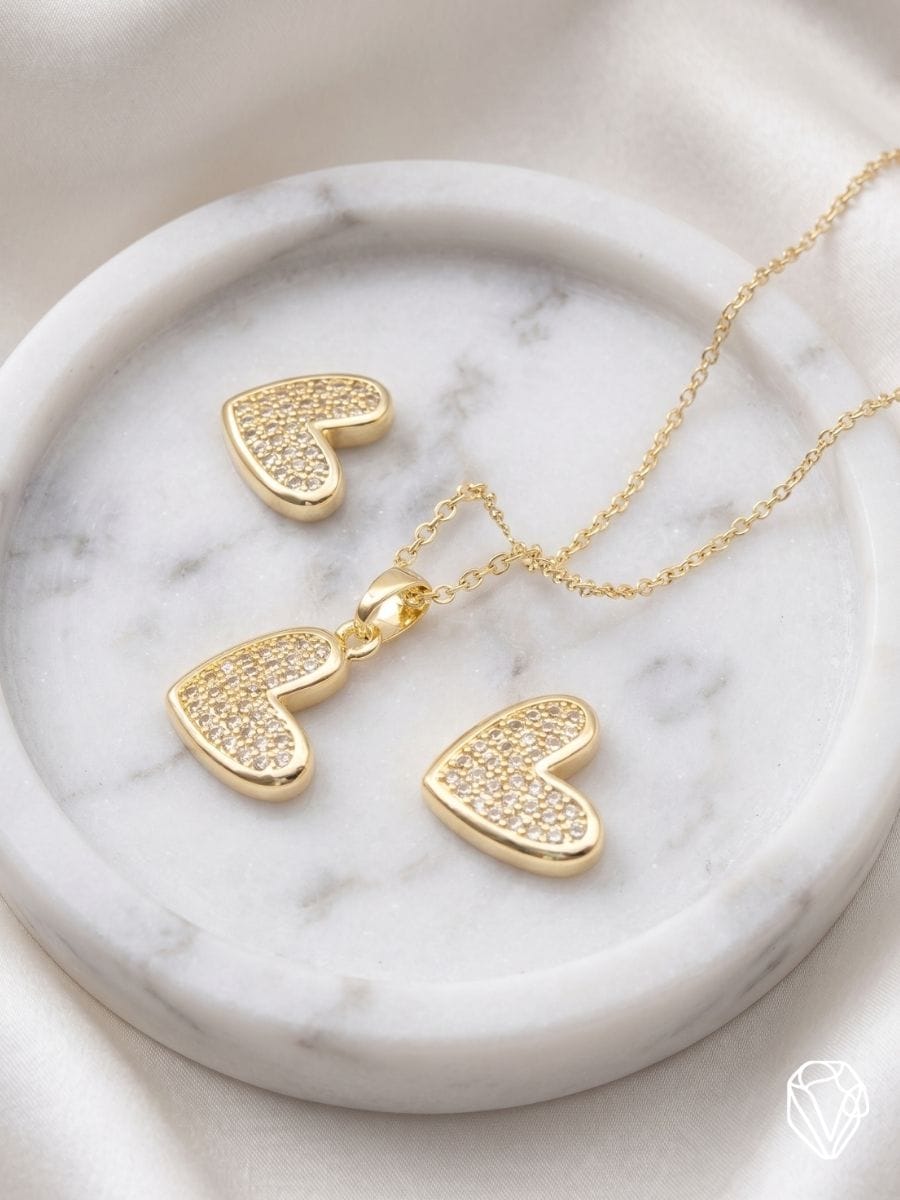 Set Corazón "Classic Glow" — Oro Laminado Americano | Varelis