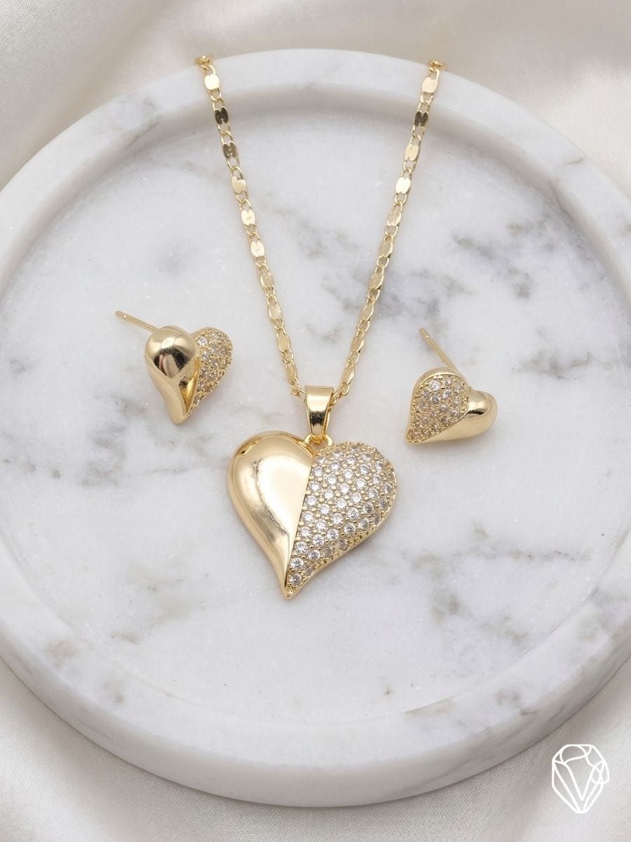 Set Corazón "Essence" — Oro Laminado Americano | Varelis
