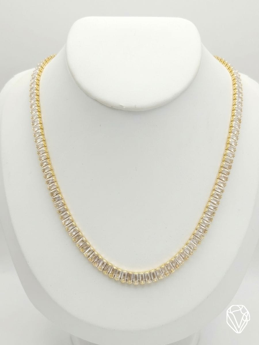 Collar Tennis Baguette "Luxe" — Oro Laminado Americano | Varelis